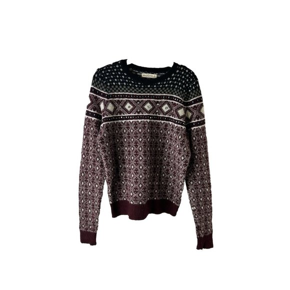 Abercrombie & Fitch Fair Isle Embellished Crewneck Sweater - Picture 1 of 10